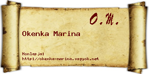 Okenka Marina névjegykártya